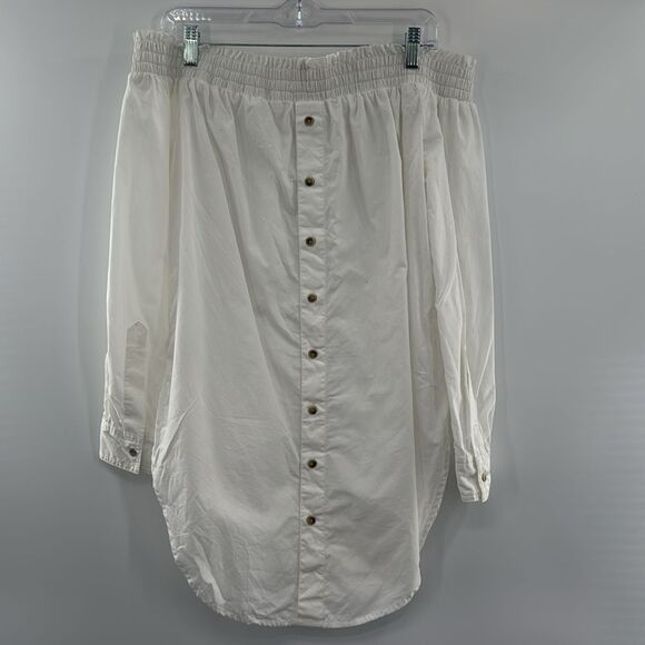3For$20 Maeve White Off Shoulder White Detail Button Blouse Size: XS - Picture 5 of 7